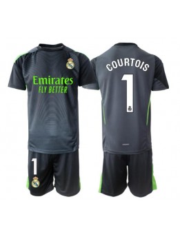 Billige Real Madrid Thibaut Courtois #1 Keeper Tredjedraktsett Barn 2025-26 Kortermet (+ Korte bukser)